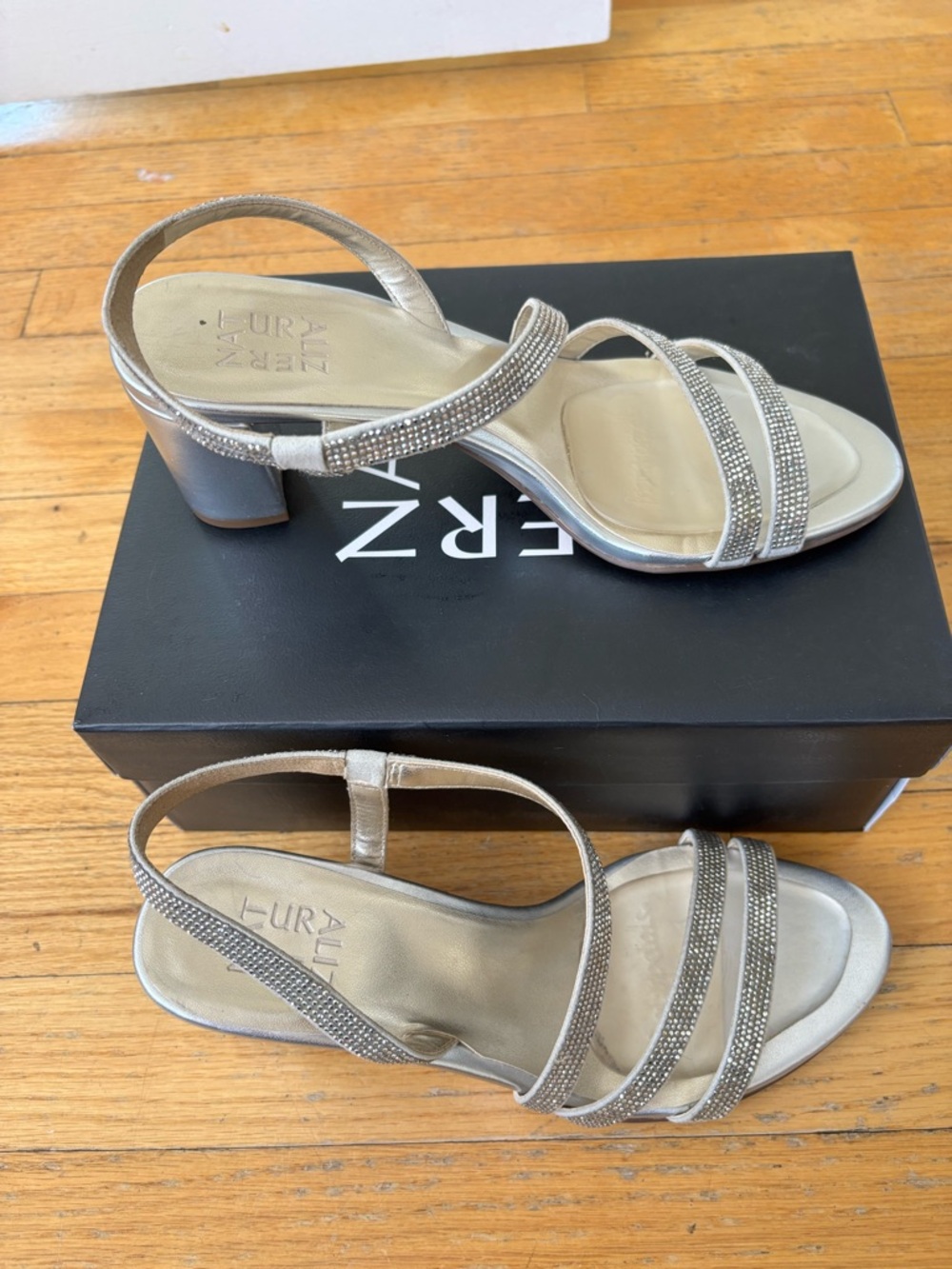 Sparkling Silver Strappy Sandal - Women's Dress Sandals
